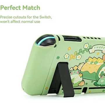 GeekShare Protective Case Compatible with Switch, Soft TPU Slim Case Cover Compatible with Switch Console and Joy Con Controller - Matcha Froggy