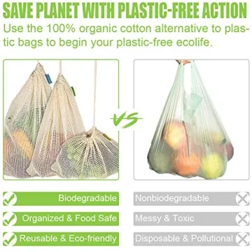 Qinline Reusable Produce Bags Sustainable Food Storage Bags