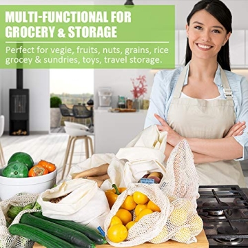 Qinline Reusable Produce Bags Sustainable Food Storage Bags