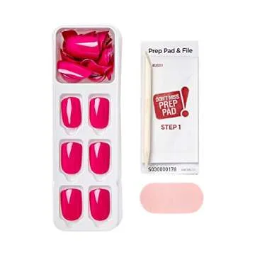KISS imPRESS Color Press-On Nails Polish-Free Manicure Set, ‘Orchid Festival’, 30 Chip-Proof, Smudge-Proof Fake Nails (Pack of 2)