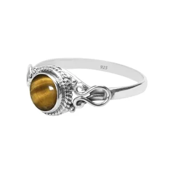Stunning Tiger Eye Stone Ring - Handmade 925 Silver Jewelry