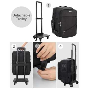 Relavel Barber Travel Backpack, Rolling Makeup Train Case Hairstylist Traveling Bag for Hairdressers...