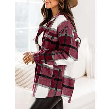 Stylish Plaid Shacket for Women | Veatzaer Wool Blend