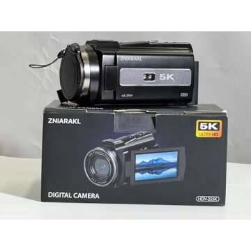 ZNIARAKL 5K Video Camera Camcorder 48MP UHD WiFi IR Night Vision Vlogging Camera for YouTube 16X Dig...