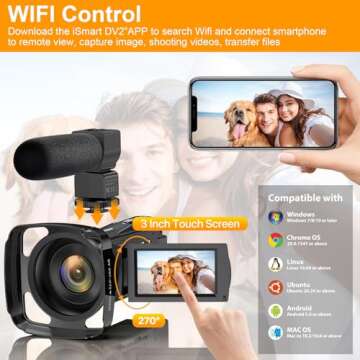 ZNIARAKL 5K Camcorder - 48MP WiFi & Night Vision