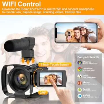 ZNIARAKL 5K Camcorder - 48MP WiFi & Night Vision