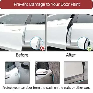 Durable Tintvent 32Ft Car Door Edge Guards - Universal Fit
