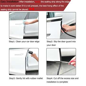 Durable Tintvent 32Ft Car Door Edge Guards - Universal Fit