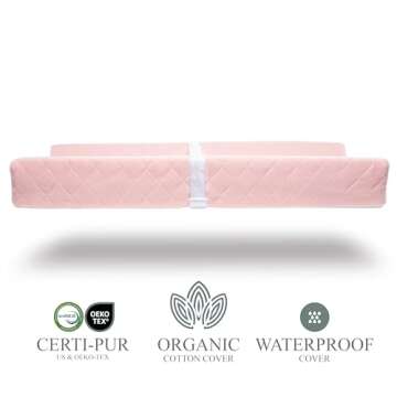 Organic Cotton Contoured Changing Pad w/ Waterproof Mattress & Safety Features