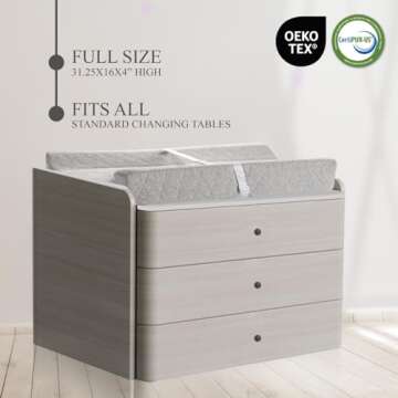 Organic Cotton Contoured Baby Changing Pad for Comfort