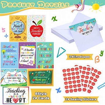 Jetec Teacher Thank You Cards - Perfect Appreciation Gift