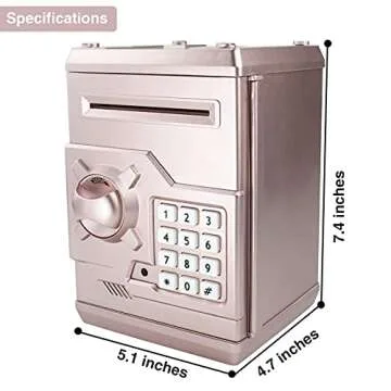 HUSAN Piggy Banks for Kids, Electronic Password Code Money Banks ATM Banks Box Coin Bank for Children Boys and Girls (Rose Gold)