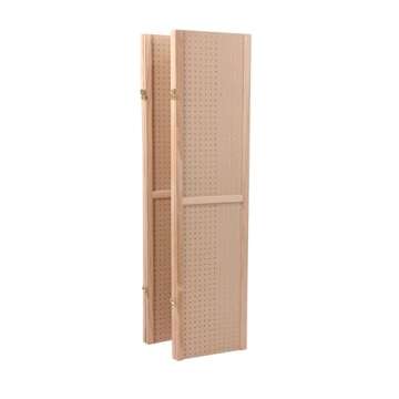 SSWBasics 5 Foot 4-Panel Folding Pegboard Stand for Crafting - Versatile Pegboard Display and Room Divider - Paint-Ready Surface for Customization - Perfect for Trade Shows, Flea Markets, and Home