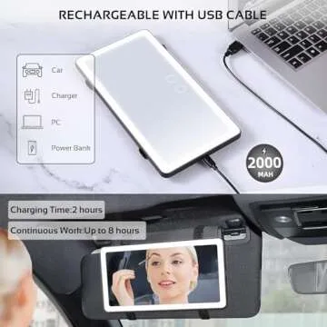 Upgrade Car Vanity Mirror with 3 Light Modes and 80 LEDs