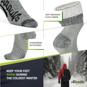 Alvada Merino Wool Hiking Socks - Warm for Winter Adventures