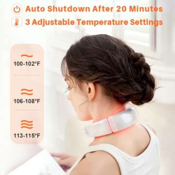 Red Light Therapy for Neck Pain Relief, Portable Light Therapy Product Neck Pain Relief Device Red Light Therapy Device, Hot Compress & Adjustable Temperature (Red)
