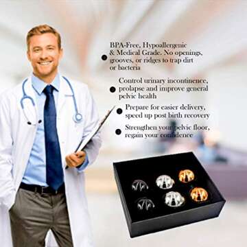 Zen Q Ben Wa Balls for Women Six Premium Kegel Balls for Tightening Doctor Recommended Kegel Exercise Products for Bladder Control Pelvic Floor Weights for Beginners and Pros Benwa Keigle