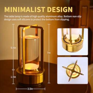 Elegant Cordless Touch Sensor Table Lamp for Home