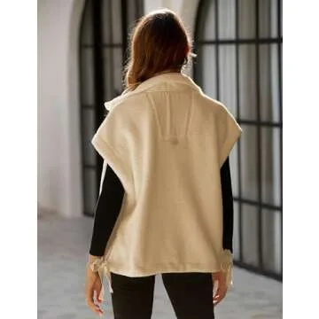 TAQCUX Women's Oversized Warm Sherpa Vest with Pockets