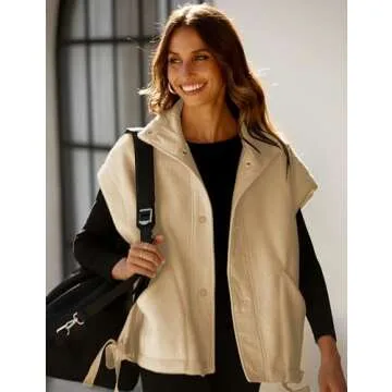 TAQCUX Women's Oversized Warm Sherpa Vest with Pockets