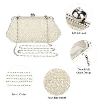 Elegant Pinprin Pearl Clutch Bag for Formal Events