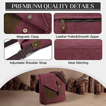 Stylish VASCHY Canvas Leather Messenger Bag for All