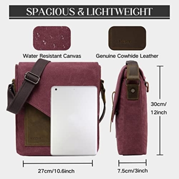 Stylish VASCHY Canvas Leather Messenger Bag for All