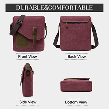 Stylish VASCHY Canvas Leather Messenger Bag for All