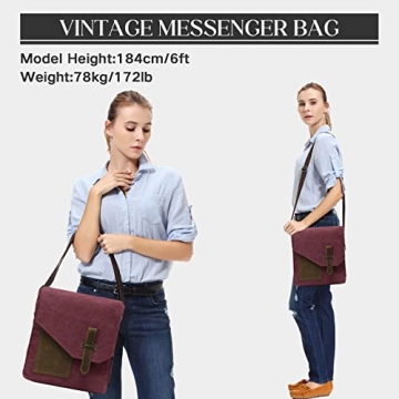 Stylish VASCHY Canvas Leather Messenger Bag for All
