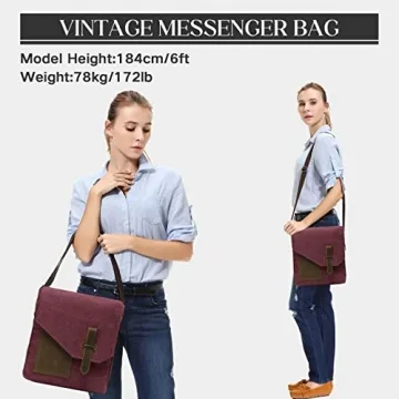 Stylish VASCHY Canvas Leather Messenger Bag for All