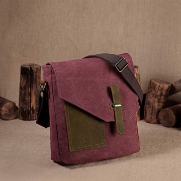 Stylish VASCHY Canvas Leather Messenger Bag for All