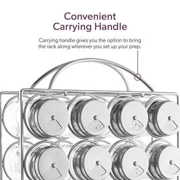 Mindspace Spice Rack Organizer with Set of 20 Glass Spice Jars Included Spices and Seasoning Rack for Countertop or Cabinet | The Wire Collection, Chrome (Spices NOT Included)