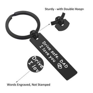 iWenSheng Dad Gifts from Daughter Son - Drive Safe Dad I Love You Keychain, Christmas Gifts for Dad ...