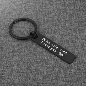 iWenSheng Dad Gifts from Daughter Son - Drive Safe Dad I Love You Keychain, Christmas Gifts for Dad from Wife for Men Father's Day Birthday Gifts for Dad from Daughter