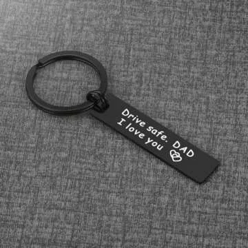 iWenSheng Dad Gifts from Daughter Son - Drive Safe Dad I Love You Keychain, Christmas Gifts for Dad from Wife for Men Father's Day Birthday Gifts for Dad from Daughter