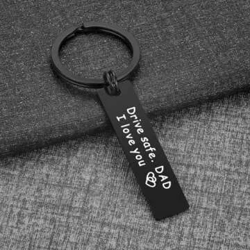 iWenSheng Dad Gifts from Daughter Son - Drive Safe Dad I Love You Keychain, Christmas Gifts for Dad from Wife for Men Father's Day Birthday Gifts for Dad from Daughter
