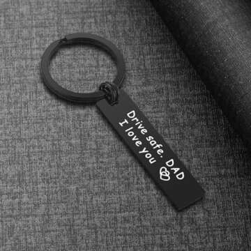 iWenSheng Dad Gifts from Daughter Son - Drive Safe Dad I Love You Keychain, Christmas Gifts for Dad from Wife for Men Father's Day Birthday Gifts for Dad from Daughter