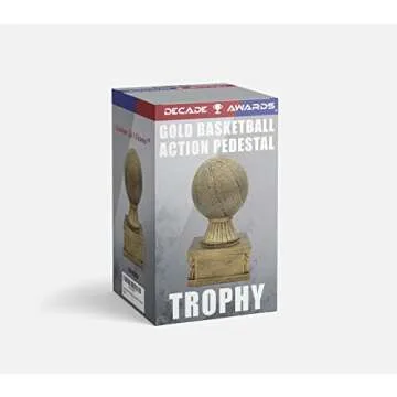 Decade Awards Basketball Action Pedestal Trophy 6 Inch Tall | Basketball Award | A Golden Tribute to The Warriors of The Court | Uniquely Crafted Hoops Award - Engraved Plate on Request