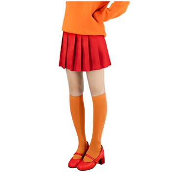 C-ZOFEK Red Pleated Mini Skirt for Women Halloween Christmas