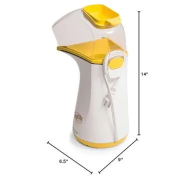 Presto Poplite Hot Air Popcorn Popper, 18 Cups, Yellow