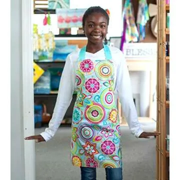 Colorful Handmade Baking Apron for Tweens - Sara Sews