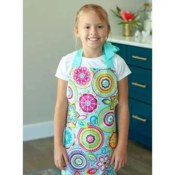 Colorful Handmade Baking Apron for Tweens - Sara Sews