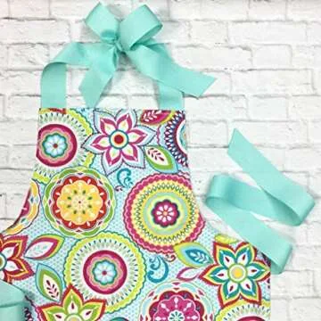 Colorful Handmade Baking Apron for Tweens - Sara Sews