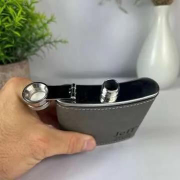 Personalized Leather Flask, Groomsmen Flask, Engraved Flask, Hip Flask, Custom Flask, Monogrammed Flask, Flask for Groomsmen,Groomsman Flask