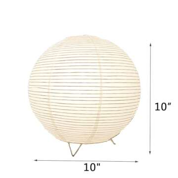 Archi Table Lamp, Standing Lamps with Rice Paper Shade for Bedroom, Livingroom (Ball)