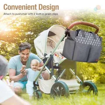 Lekebaby Diaper Bag Tote, Large Diaper Bags Waterproof,Large Mommy Bag for Hospital, Baby Bags for Mom Travel Diaper Tote Messenger Purse,Grey, Arrow Print