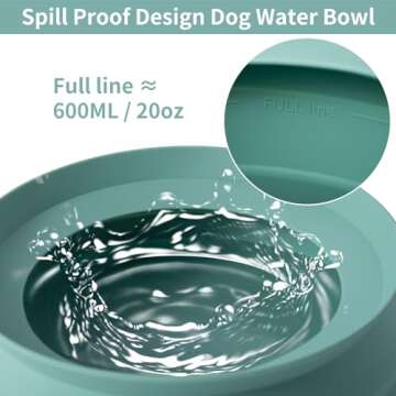 SLSON Spill Proof Dog Bowl for Mess-Free Travel