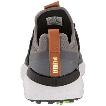 Puma Golf Men's Ignite Articulate Disc Golf Shoe, Quiet Shade/Puma Team Gold/Puma Black, 11.5