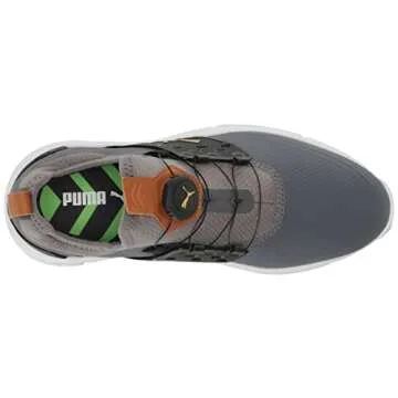 Puma Golf Men's Ignite Articulate Disc Golf Shoe, Quiet Shade/Puma Team Gold/Puma Black, 11.5