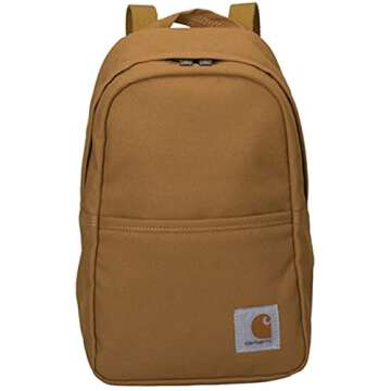 Carhartt Mini Backpack, Everyday Essentials Daypack for Men and Women, Brown, One Size
